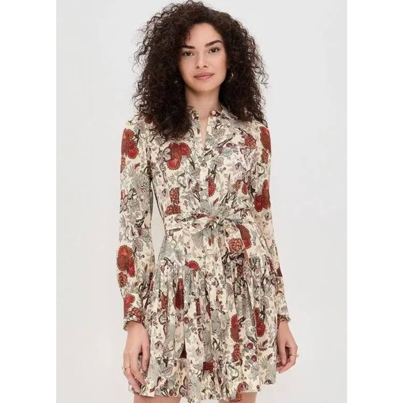 Ulla Johnson SIMONA SILK LONG SLEEVE MINI DRESS US 6 - Picture 2 of 15